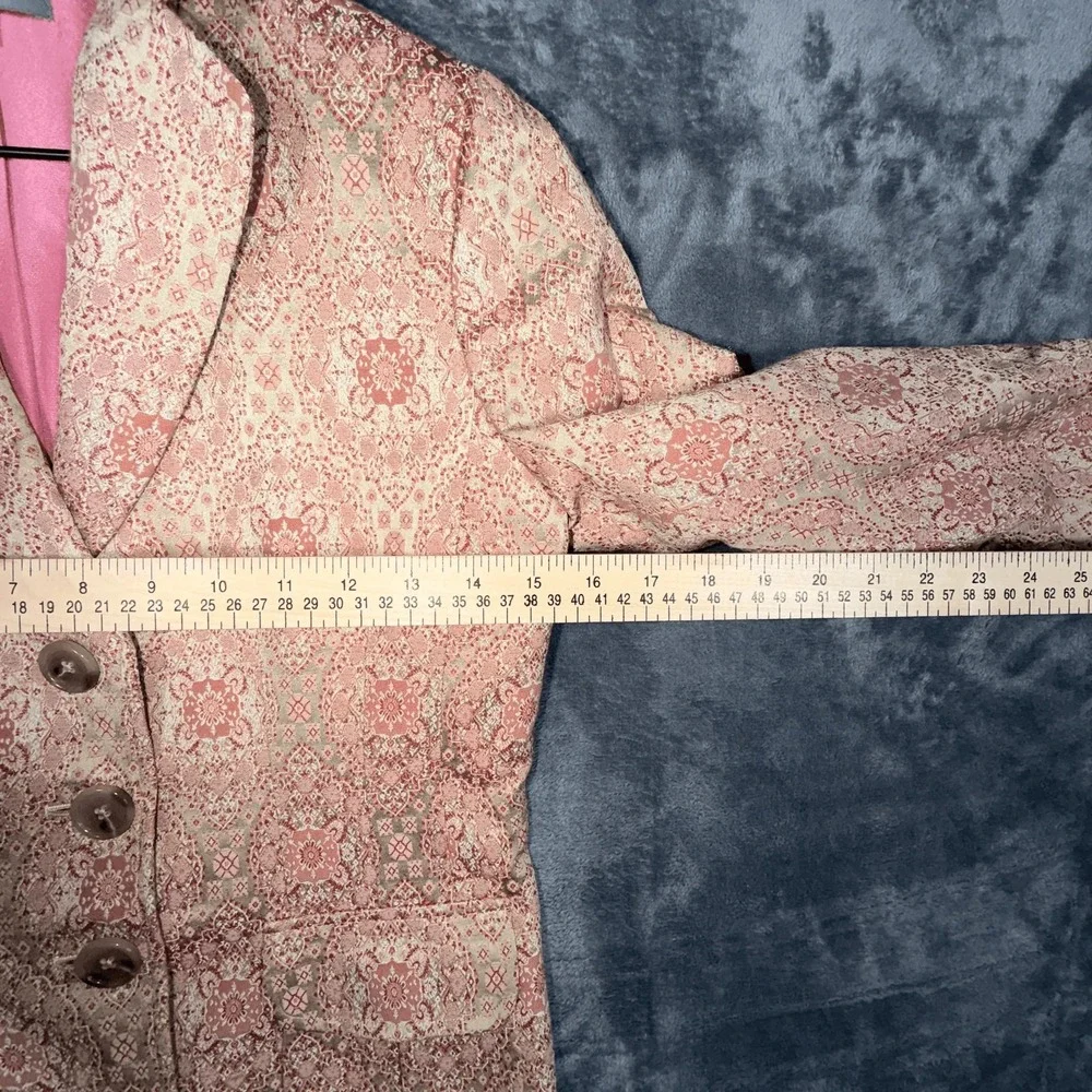 Ann Taylor Womens Blazer Jacket‎ Size 2 Pink Paisley Print Cotton Blend